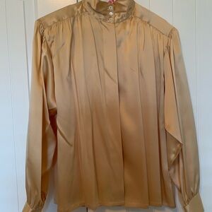 Linda Allard for Ellen Tracy LS 100% Silk Blouse, Size 10